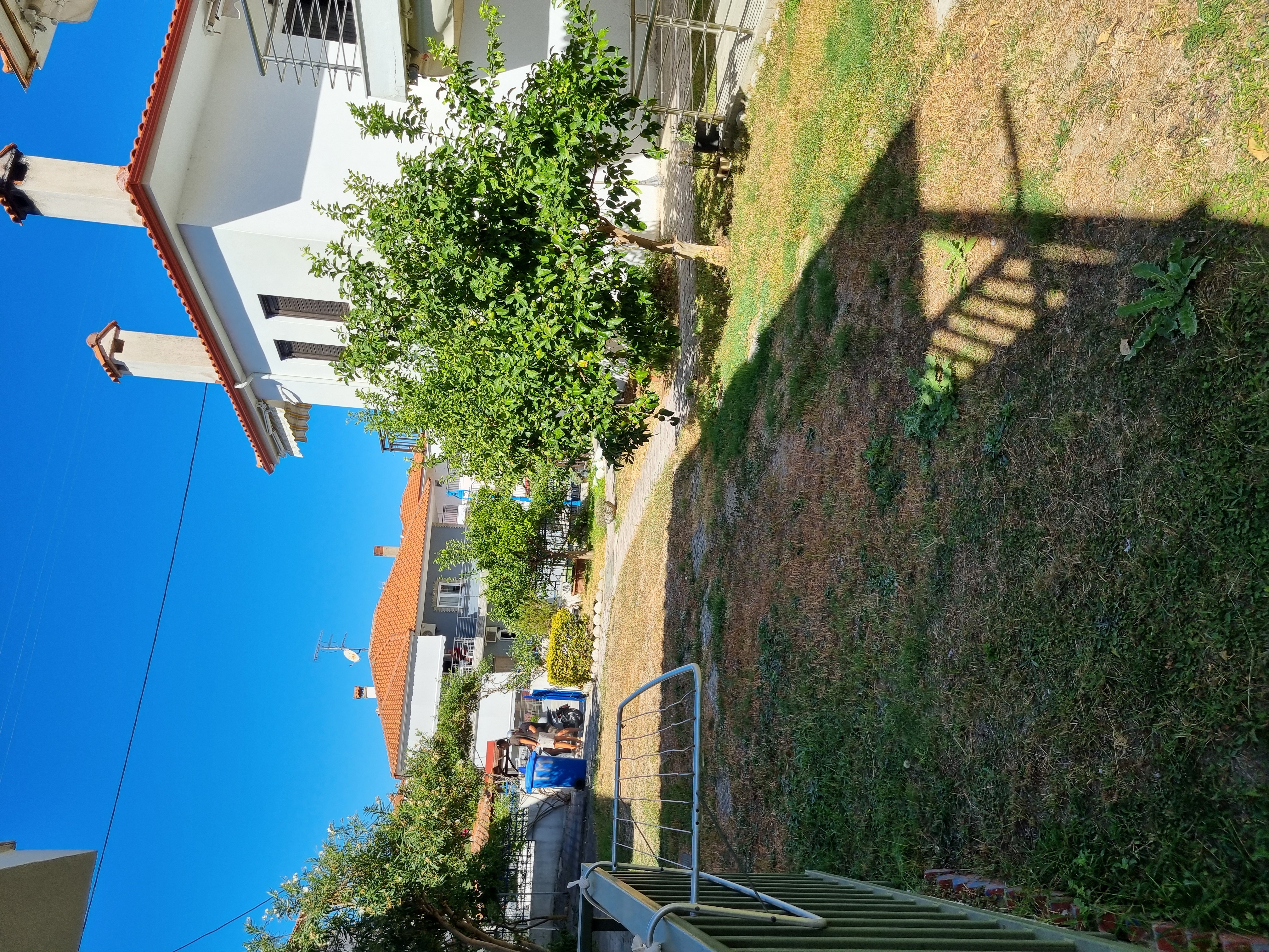 Polychrono Duplex garden and neighboring homes